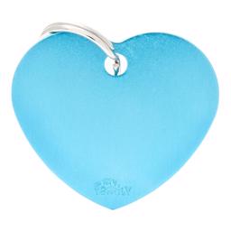 My Family Large Dog Tag Basic Heart i ljusblått